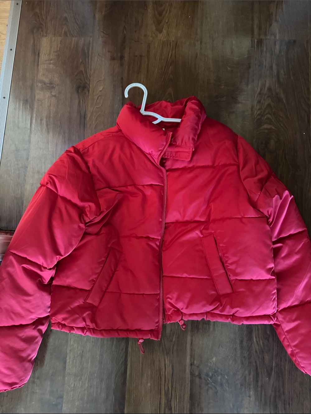 Red Quilted Puffer Jacket - Women's Winter Coat